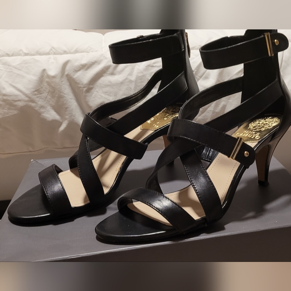 Vince Camuto Black Strappy Heels